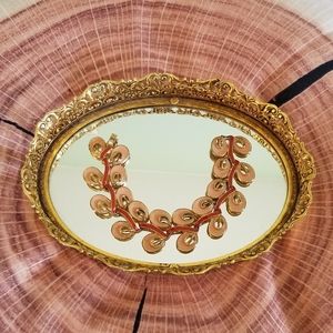 Peach, Rust and Gold Bracelet